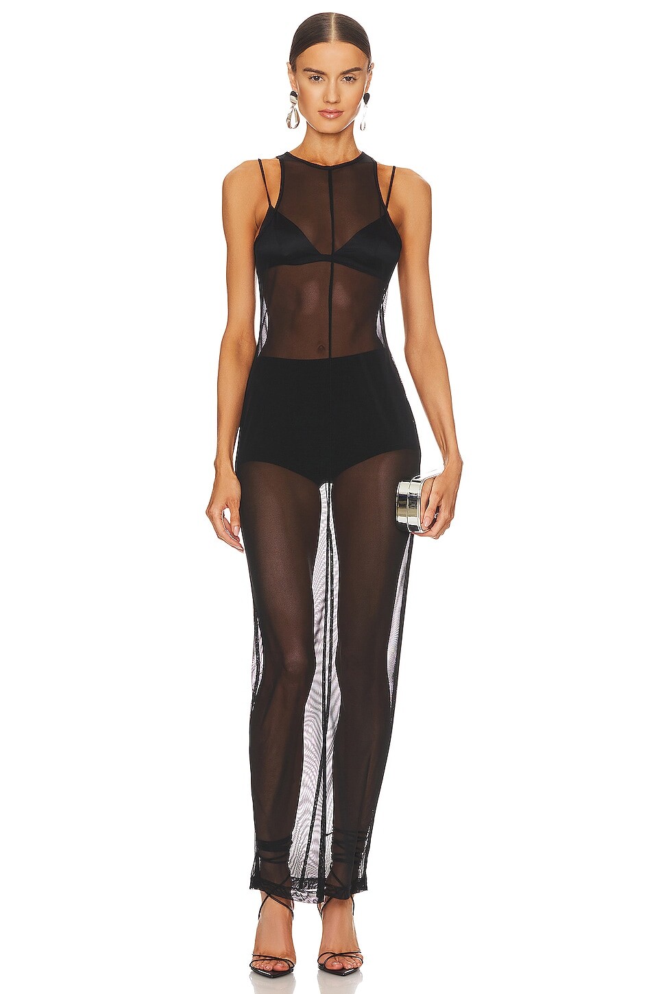 

Платье макси Amanda Uprichard x REVOLVE Oren Mesh, черный
