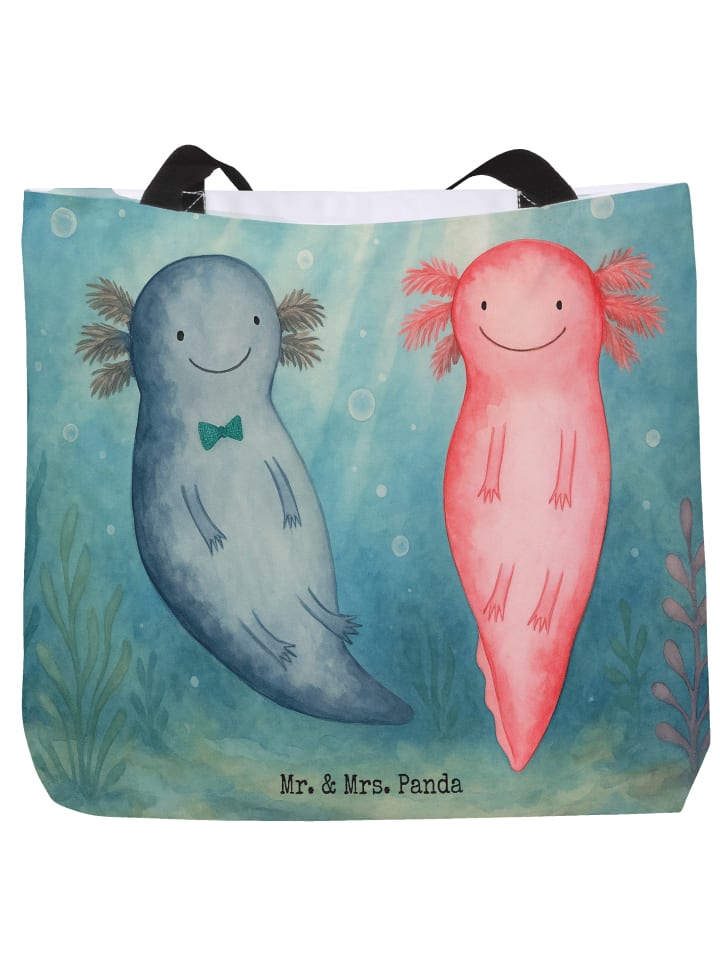 

Mr. & Mrs. Panda Сумка с изображением аксолотля и надписью "Любовь к аксолотлю" без слогана, белого цвета
