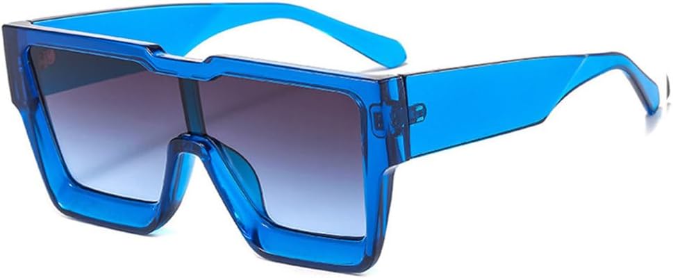 

Крупные цельные квадратные солнцезащитные очки для женщин, модные солнцезащитные очки в больших оправах для мужчин и женщин, очки с защитой от УФ-излучения UV400 TYUVIVO, C4blue-gray