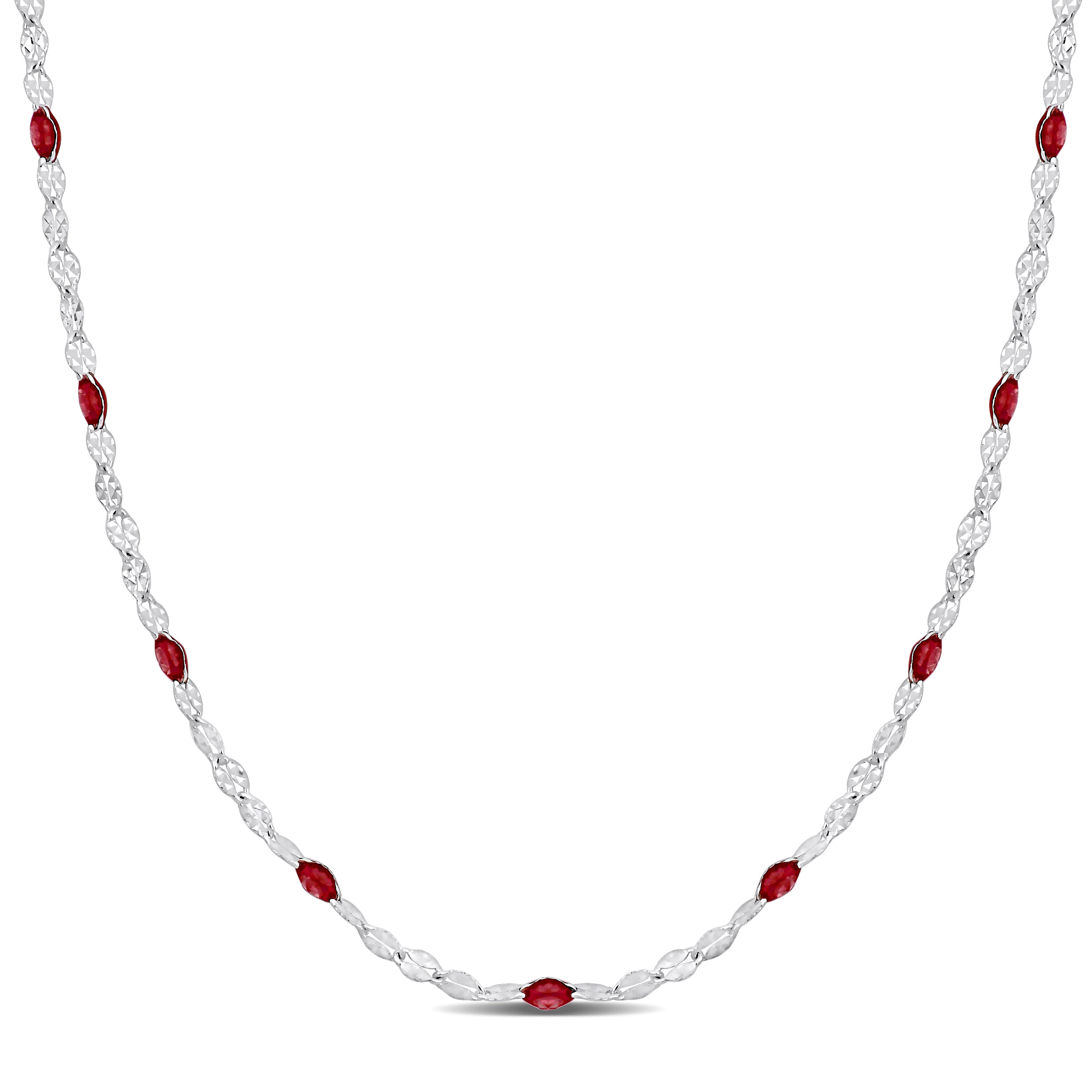 

Ожерелье Mimi & Max с розовыми эмалевыми бусинами из стерлингового серебра - 18 дюймов. Mimi & Max, розовый