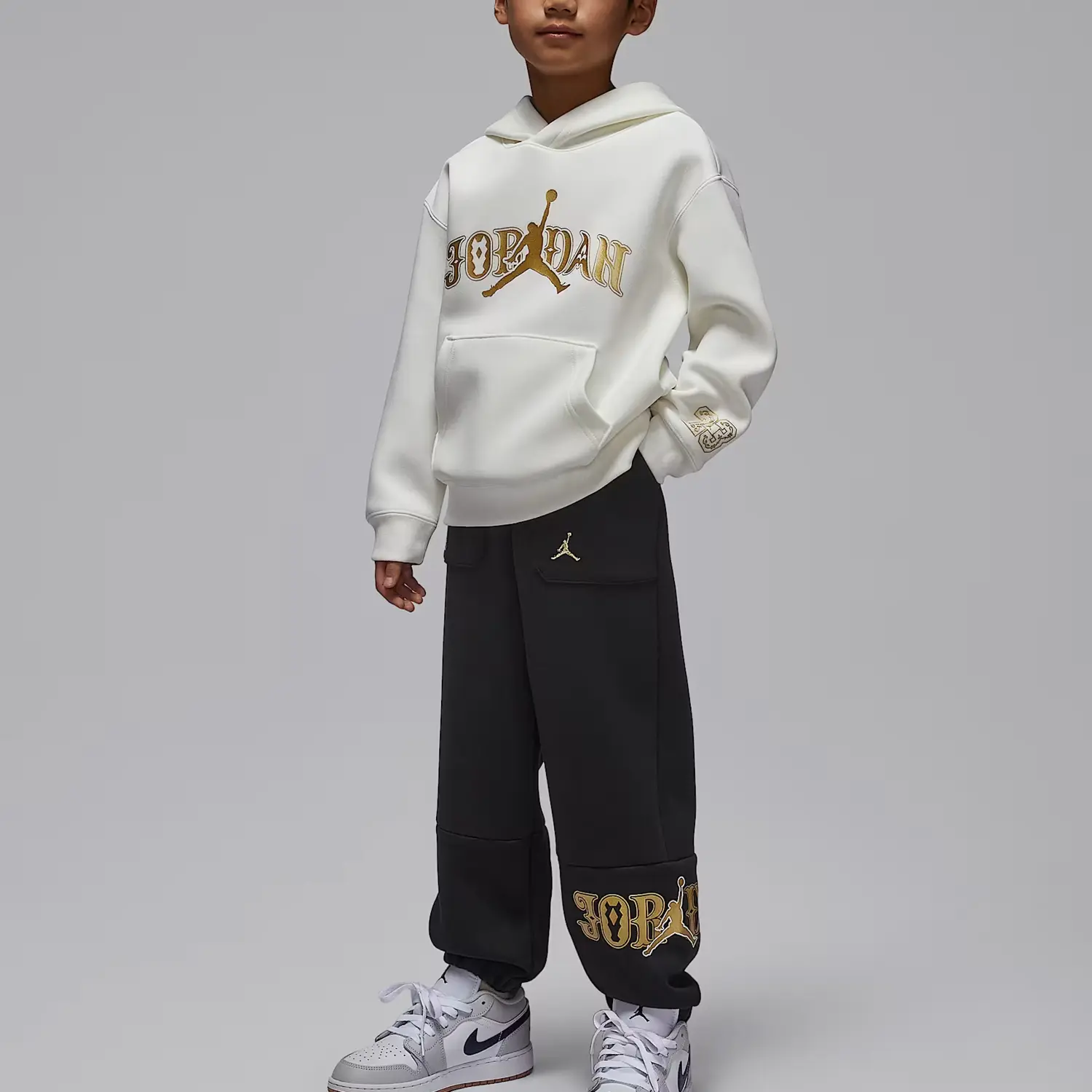 Брюки из трикотажной ткани FW25 Kids' Jordan, черный — фото 3