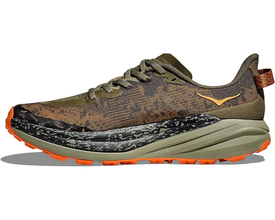 Кроссовки Hoka Speedgoat 6, цвет Antique Olive/Squash — фото 4