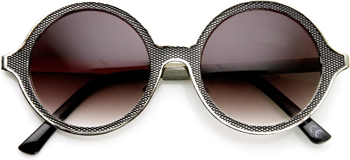 

Солнцезащитные очки zeroUV High Fashion Full Metal Ornate Engraved Round Sunglasses в высоком стиле, цельнометаллические, с гравировкой, круглой формы, Silver Lavender