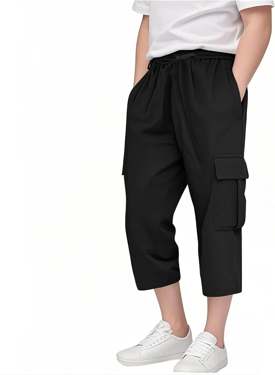 Шорты карго с завязкой, Athleisure, черные