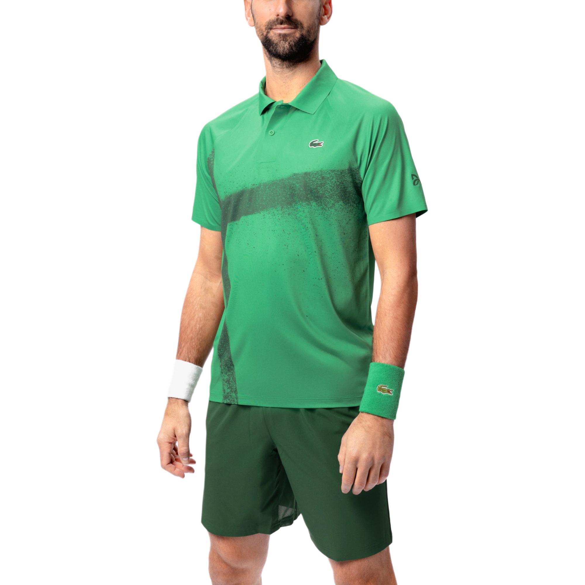 Шорты теннисные Novak Djokovic LACOSTE, зеленый — фото 4