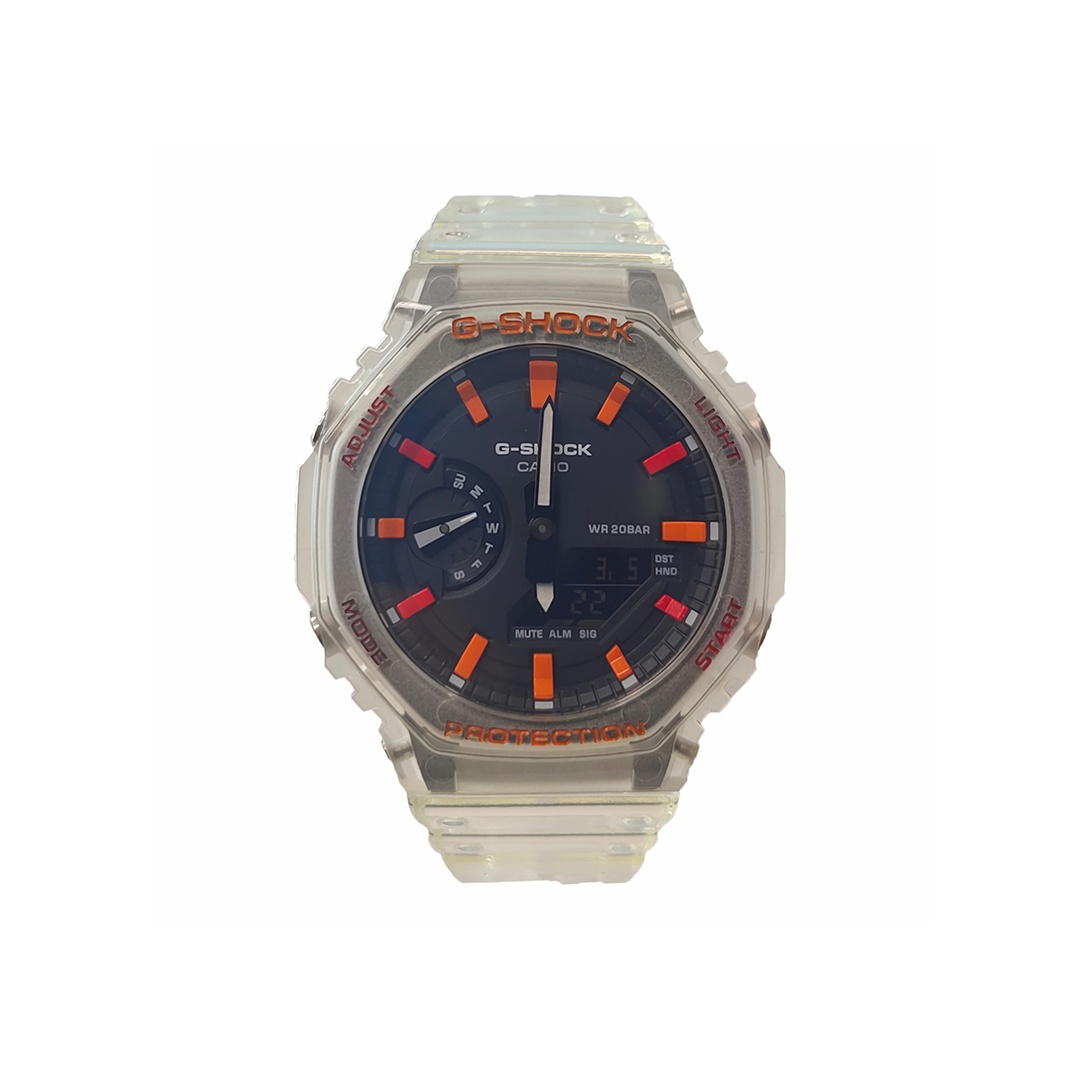 

CASIO Часы Men Liquid Crystal/Analog Dual Display Series Black Watch, Ice Blade Orange