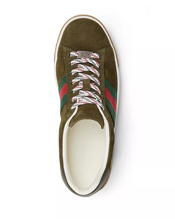 Мужские замшевые кроссовки Ace Gucci, коричневый — фото 3