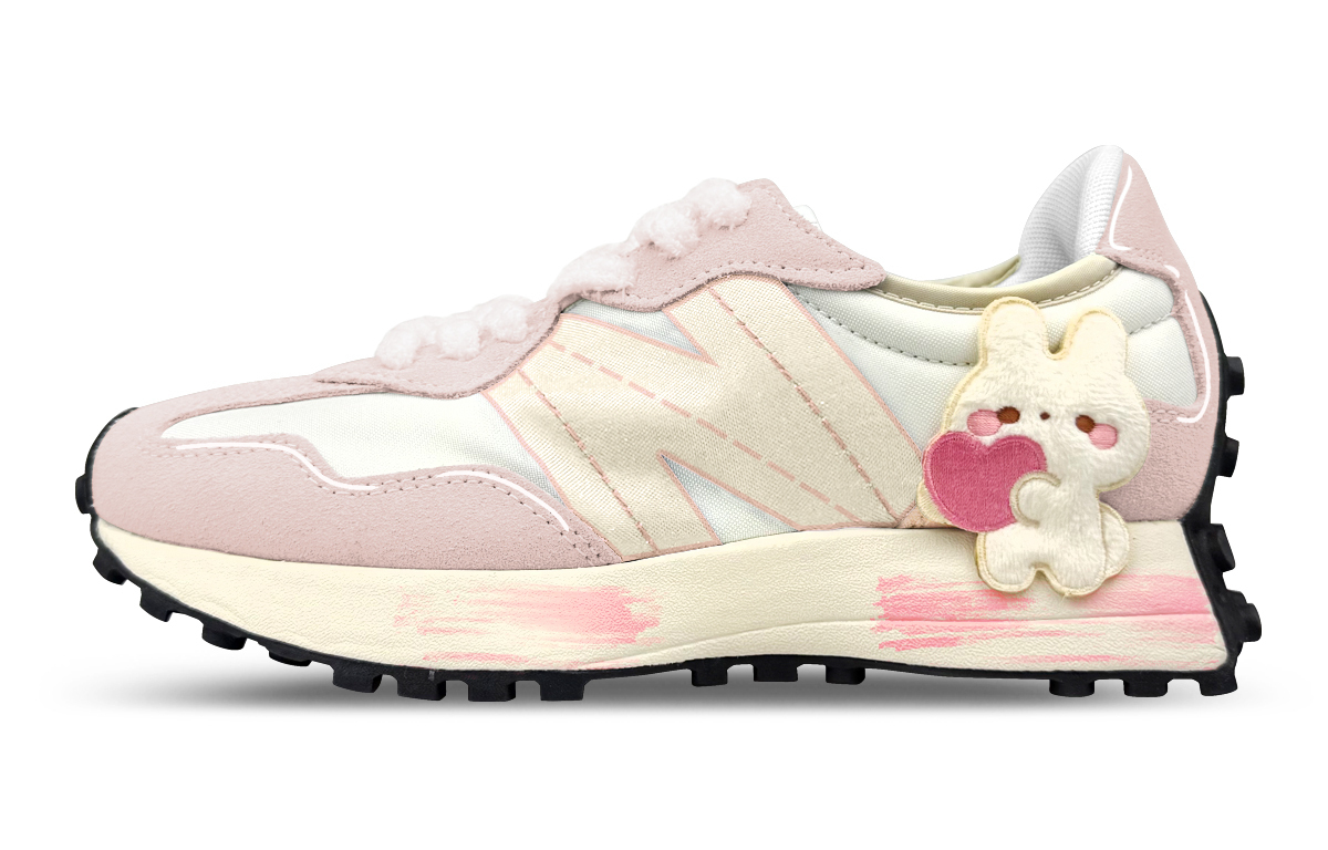 

NB 327 устойчивые к истиранию низкие кроссовки для города и поездок на работу Unisex New Balance, розовый белый