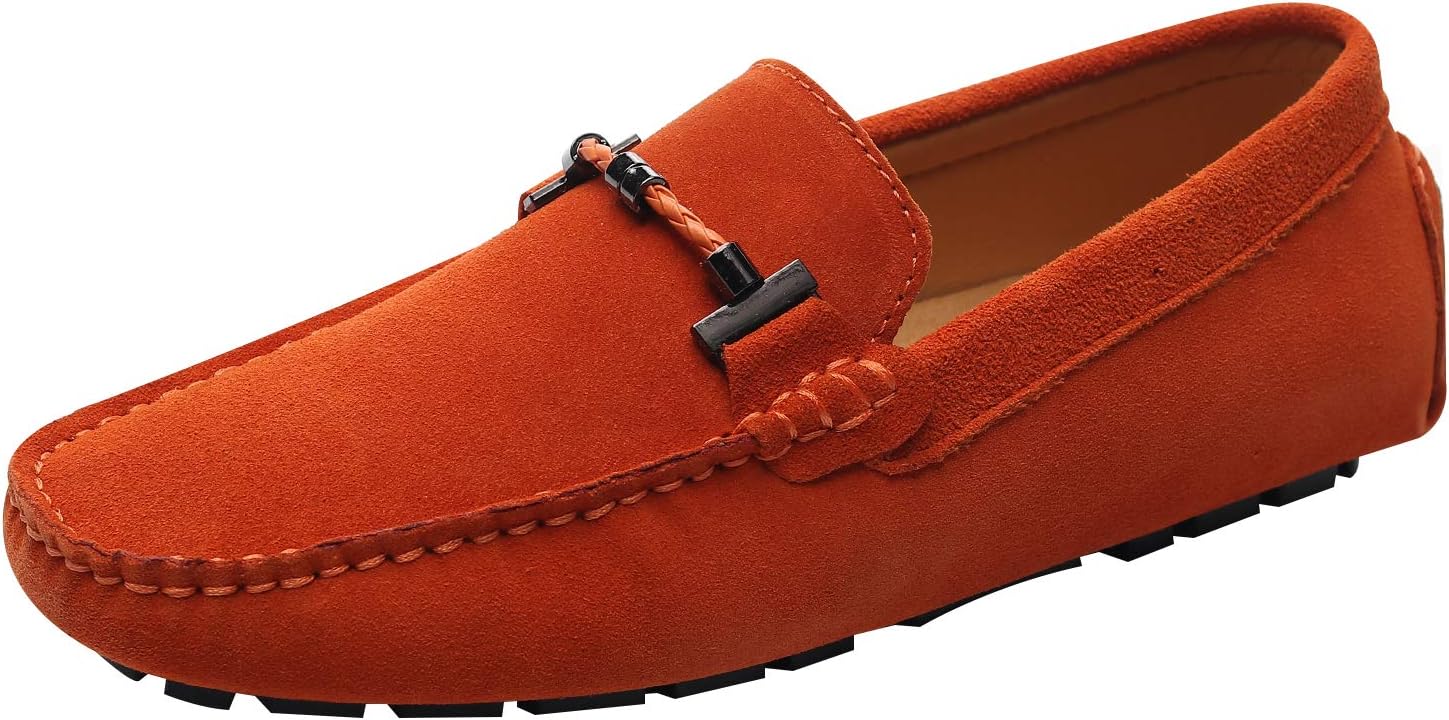 

Мужские элегантные лоферы ANUFER с пряжкой, комфортные замшевые туфли, стильные мокасины, оранжевый