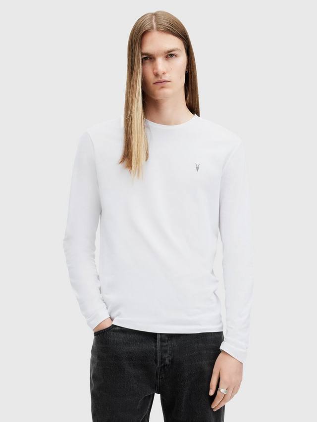 

Футболка из матового хлопка с длинным рукавом brace brushed AllSaints, белый