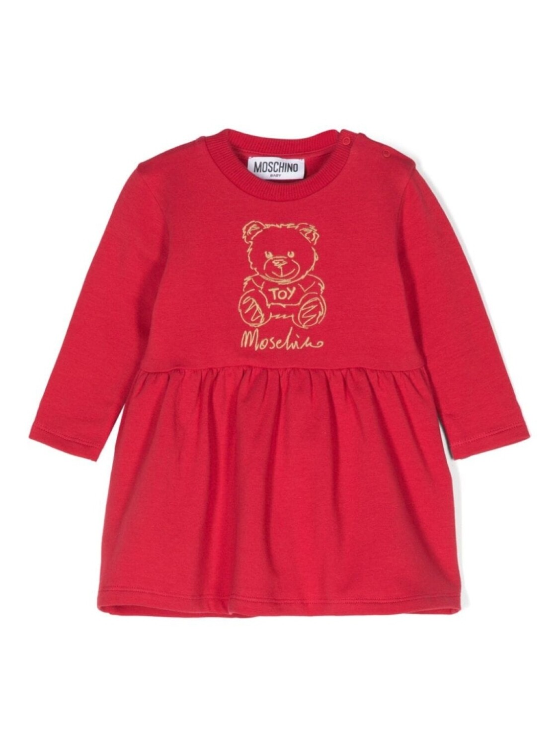 

Moschino Kids платье с вышивкой Teddy Bear, красный