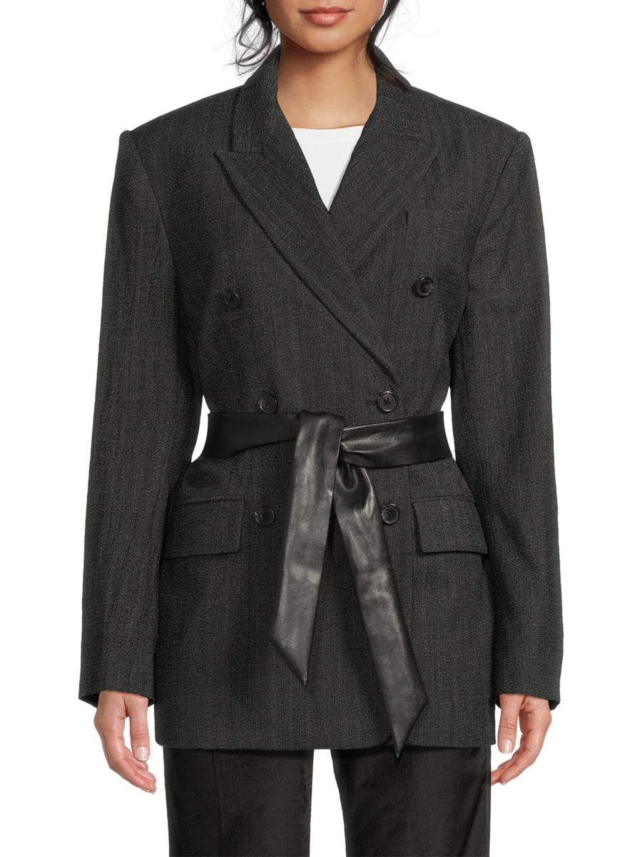 

Блейзер в клетку Вирджиния rag & bone, черный