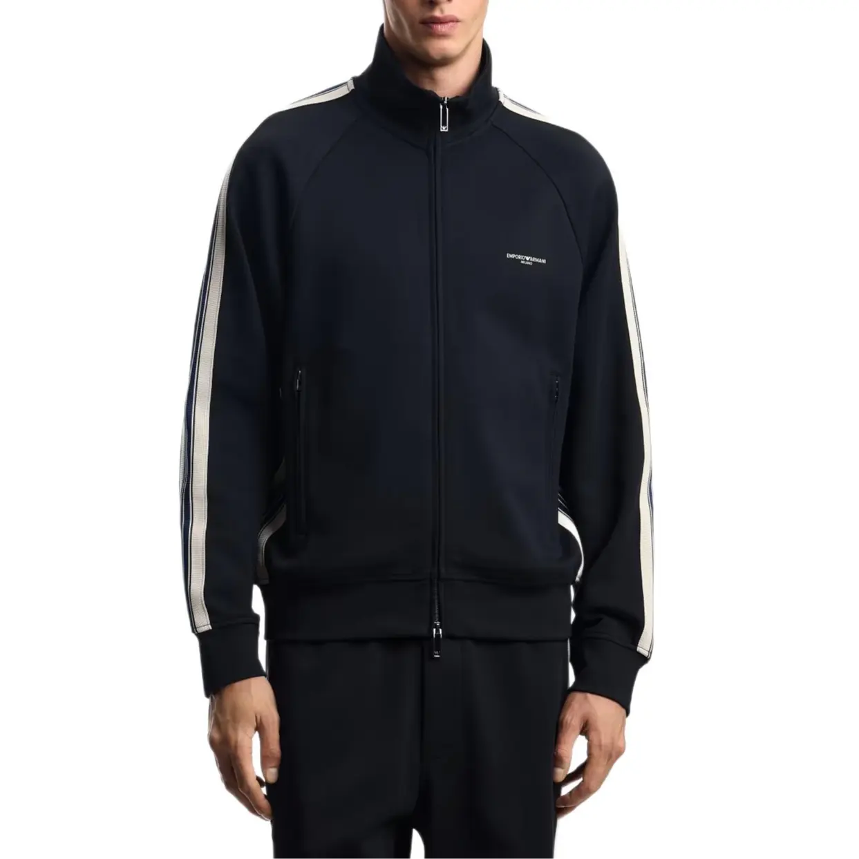 Куртка Logo Detailed Zipped Sweatshirt EMPORIO ARMANI, синий — фото 2