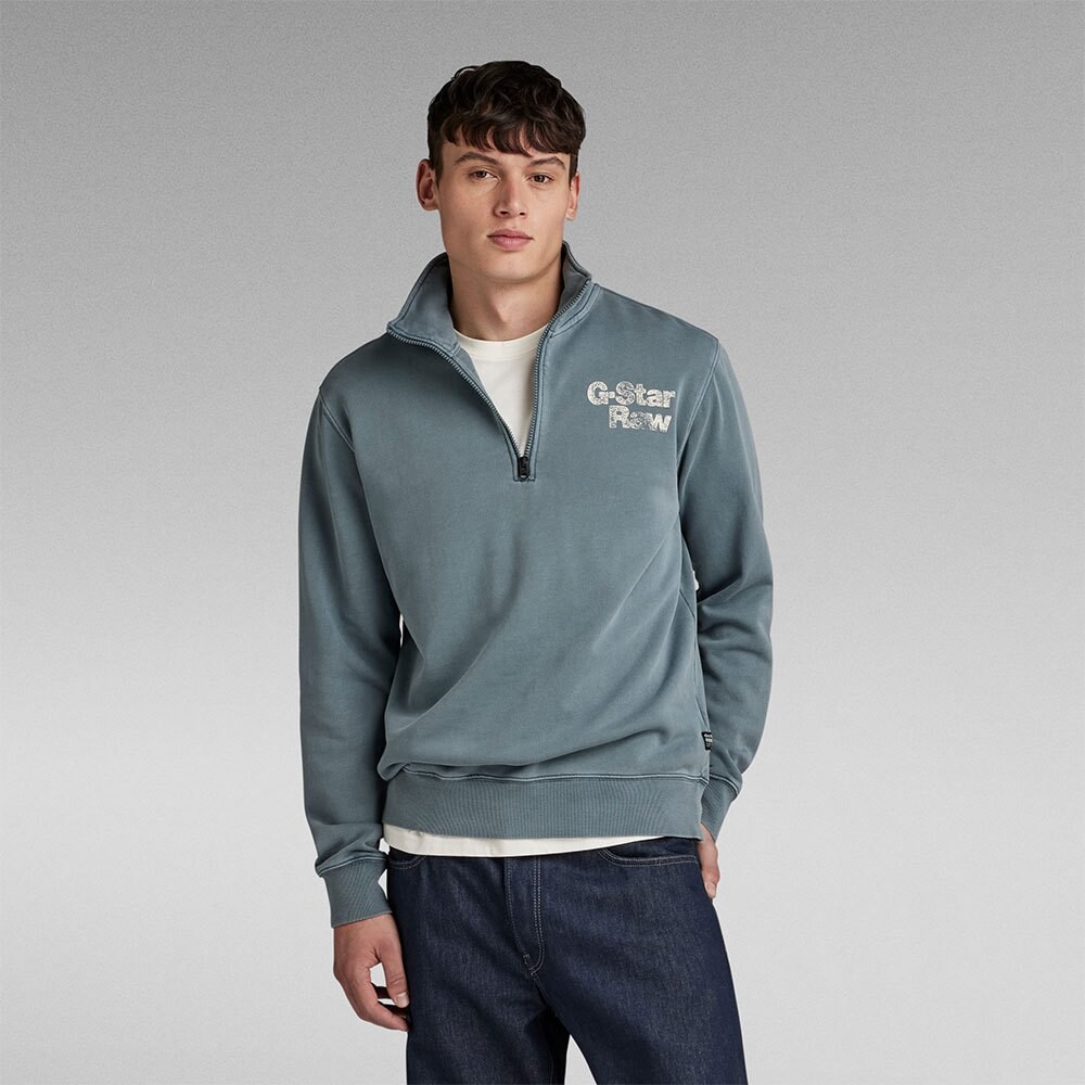

Толстовка G-Star Painted Garment Dyed Half Zip, серый