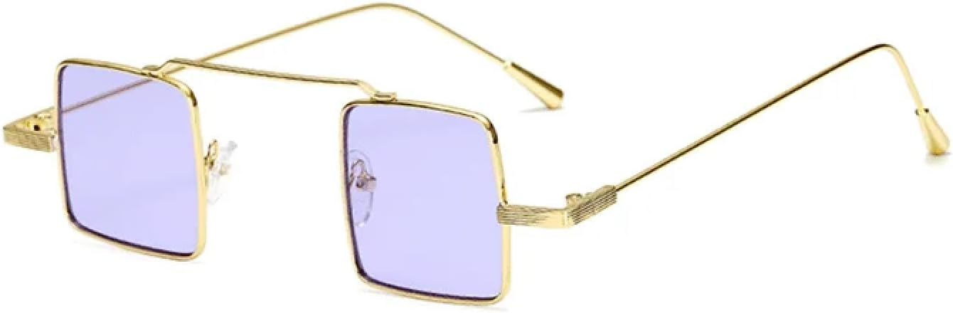 

Стильные маленькие металлические солнцезащитные очки в стиле стимпанк для мужчин и женщин, винтажные солнцезащитные очки в стиле стрит-моды, защита от УФ-излучения UV400 TKKTLLT, Gold Purple