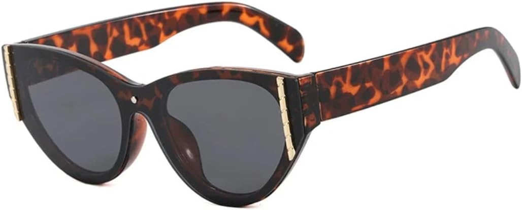 

Модные солнцезащитные очки для женщин и мужчин, винтажные очки «кошачий глаз», женские очки для путешествий и вождения, мужские очки с защитой от УФ-излучения UV400 VVTWSSW, Leopard Gray