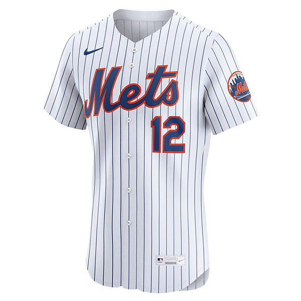 Мужская белая домашняя элитная игровая футболка francisco lindor new york mets Nike — фото 3