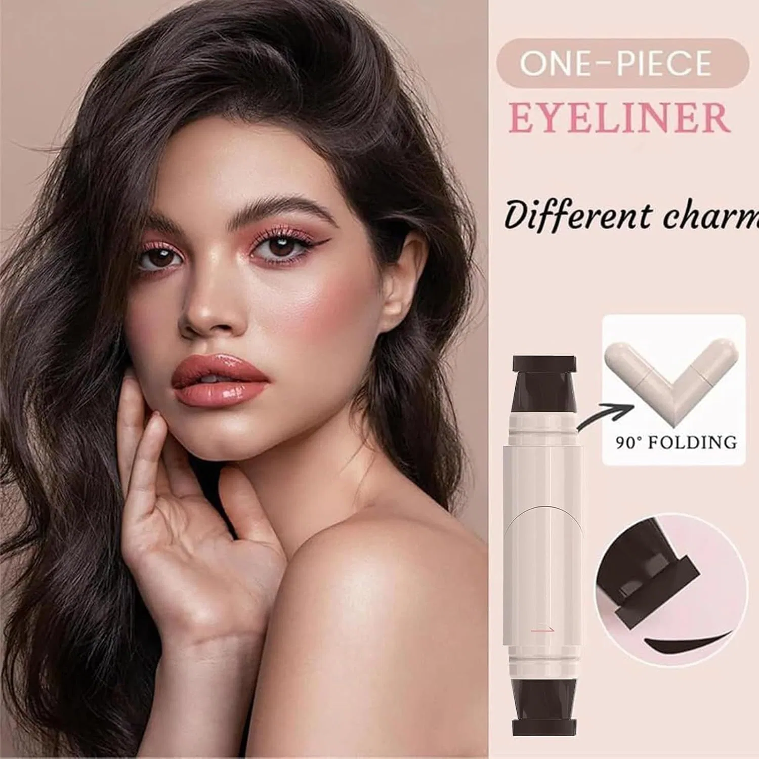 Подводка для глаз Eyeliner Stamp Wing, коричневая, водостойкая — фото 2