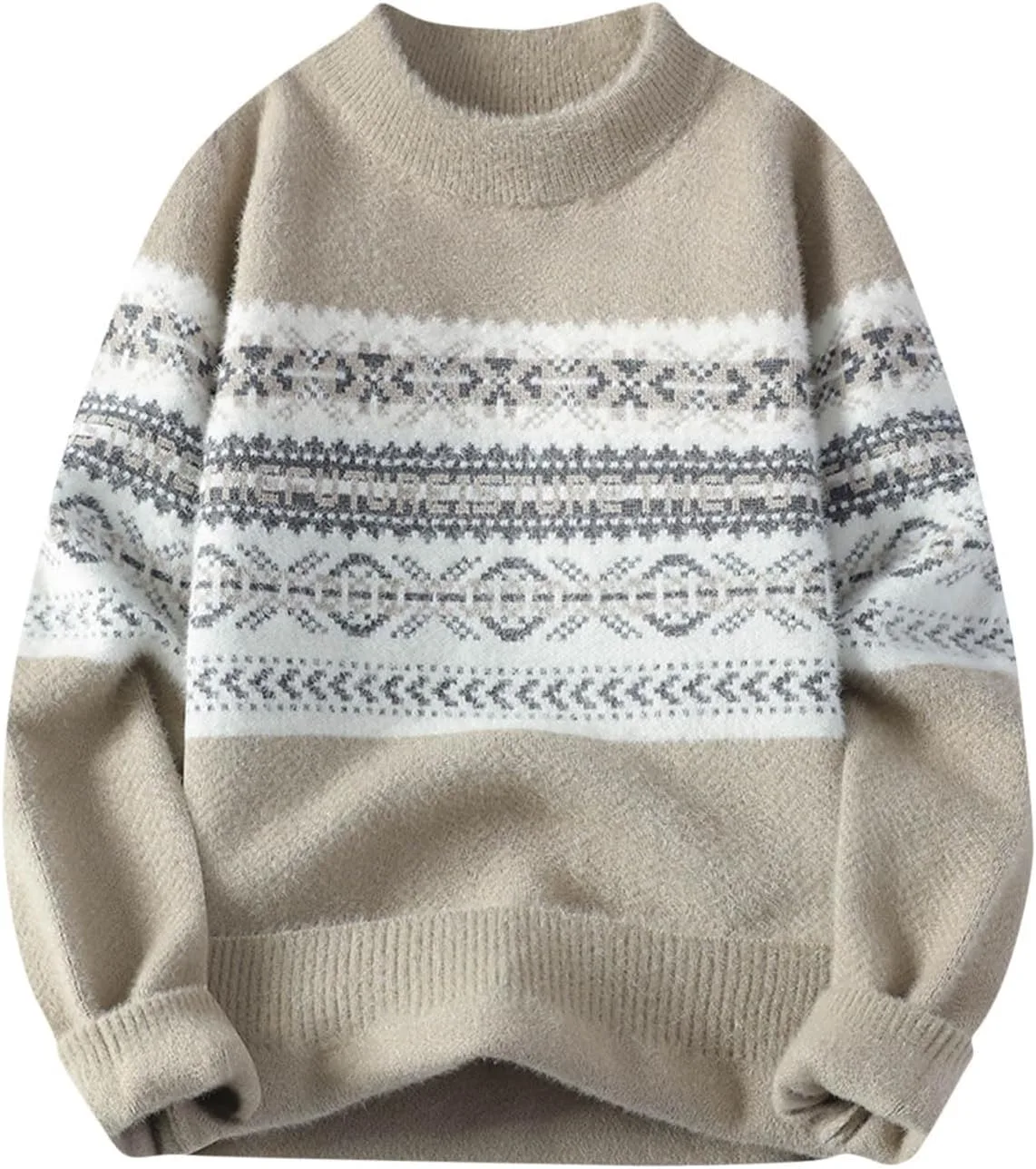 

Мужской свитер с этническим принтом QUNPIU