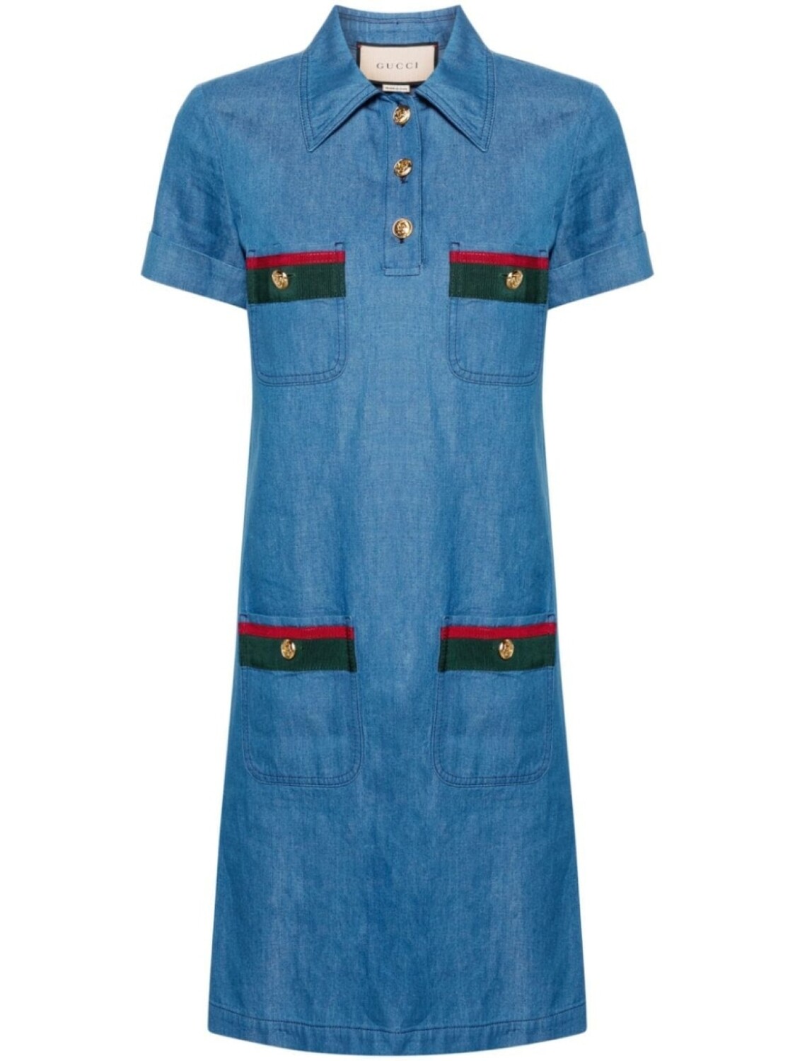 

Gucci джинсовое платье с отделкой Web, синий