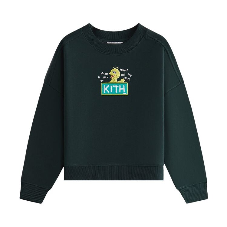 

Толстовка Kith Kids x Sesame Street Big Bird Nelson Crewneck Stadium, зеленый