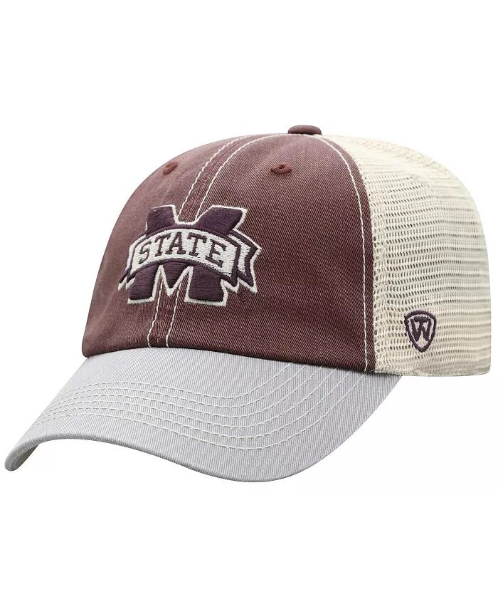 

Мужская темно-бордовая кепка Mississippi State Bulldogs Offroad Trucker Snapback Top Of The World, красный