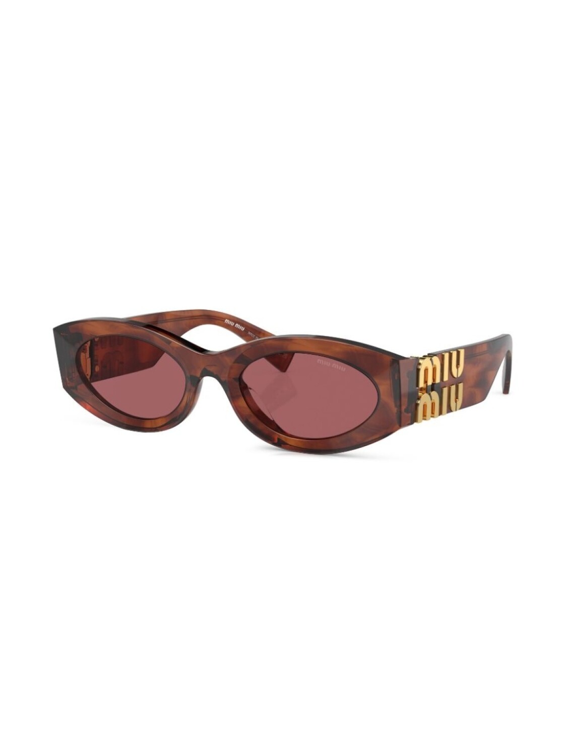 

Miu Miu Eyewear солнцезащитные очки в овальной оправе с логотипом, коричневый