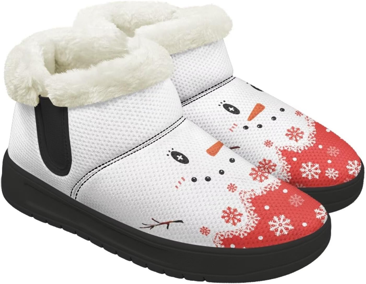 

Рождественские зимние сапоги Forchrinse для женщин и мужчин: удобные, теплые, пушистые, до щиколотки, зимние, противоскользящие, Christmas Snowman Pattern