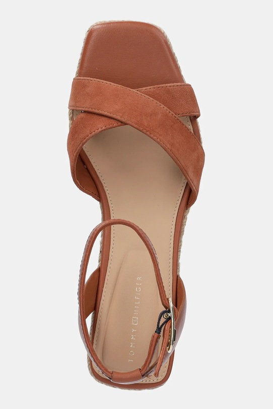 Кожаные сандалии LEATHER & SUEDE MID WEDGE ESPAD Tommy Hilfiger, коричневый — фото 4
