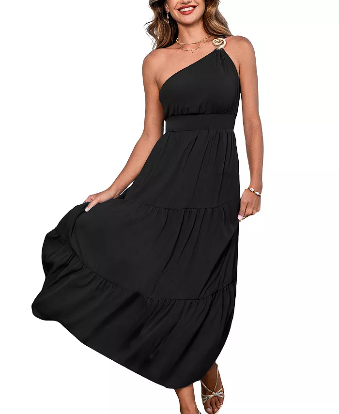 

Женское пляжное платье макси Luna Grace Black Cupshe, черный