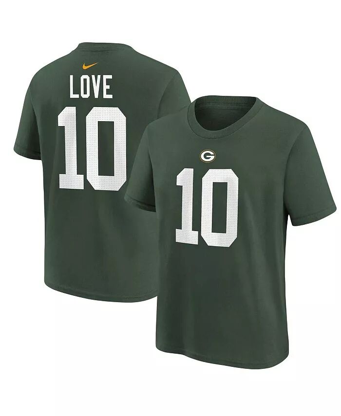 

Футболка Big Boys Jordan Love Green с именем и номером игрока Green Bay Packers Nike