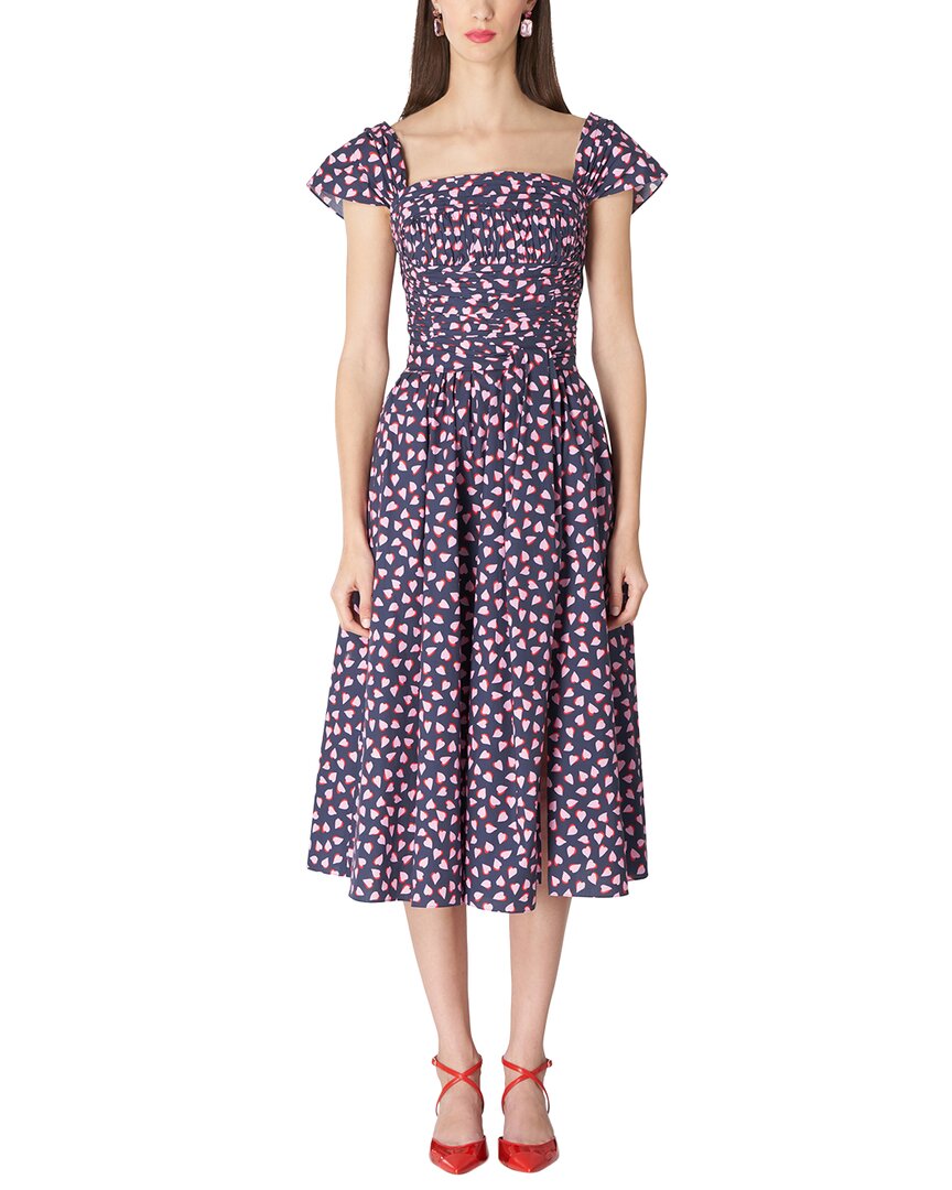 

Платье миди со сборками на лифе Carolina Herrera, черный
