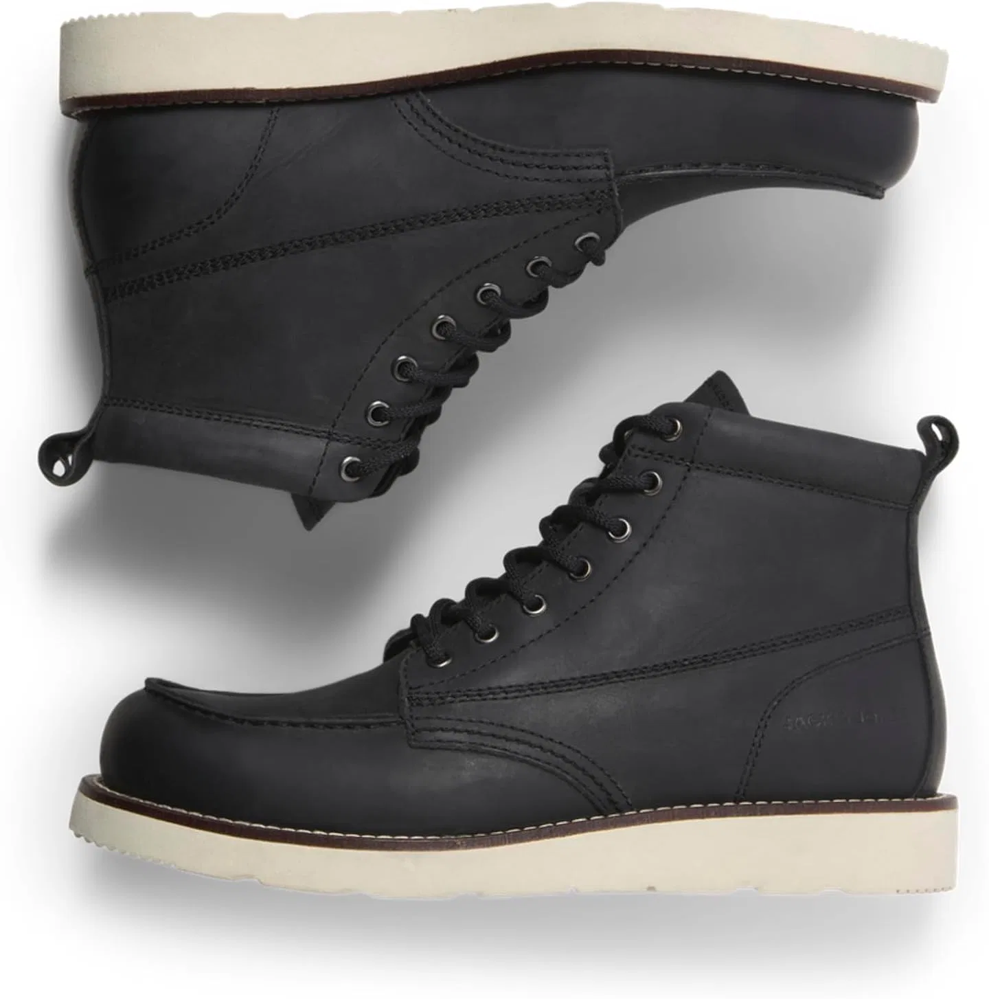 Мужские кожаные ботинки JACK & JONES Jfwtoronto Styd Ln, Black — фото 4