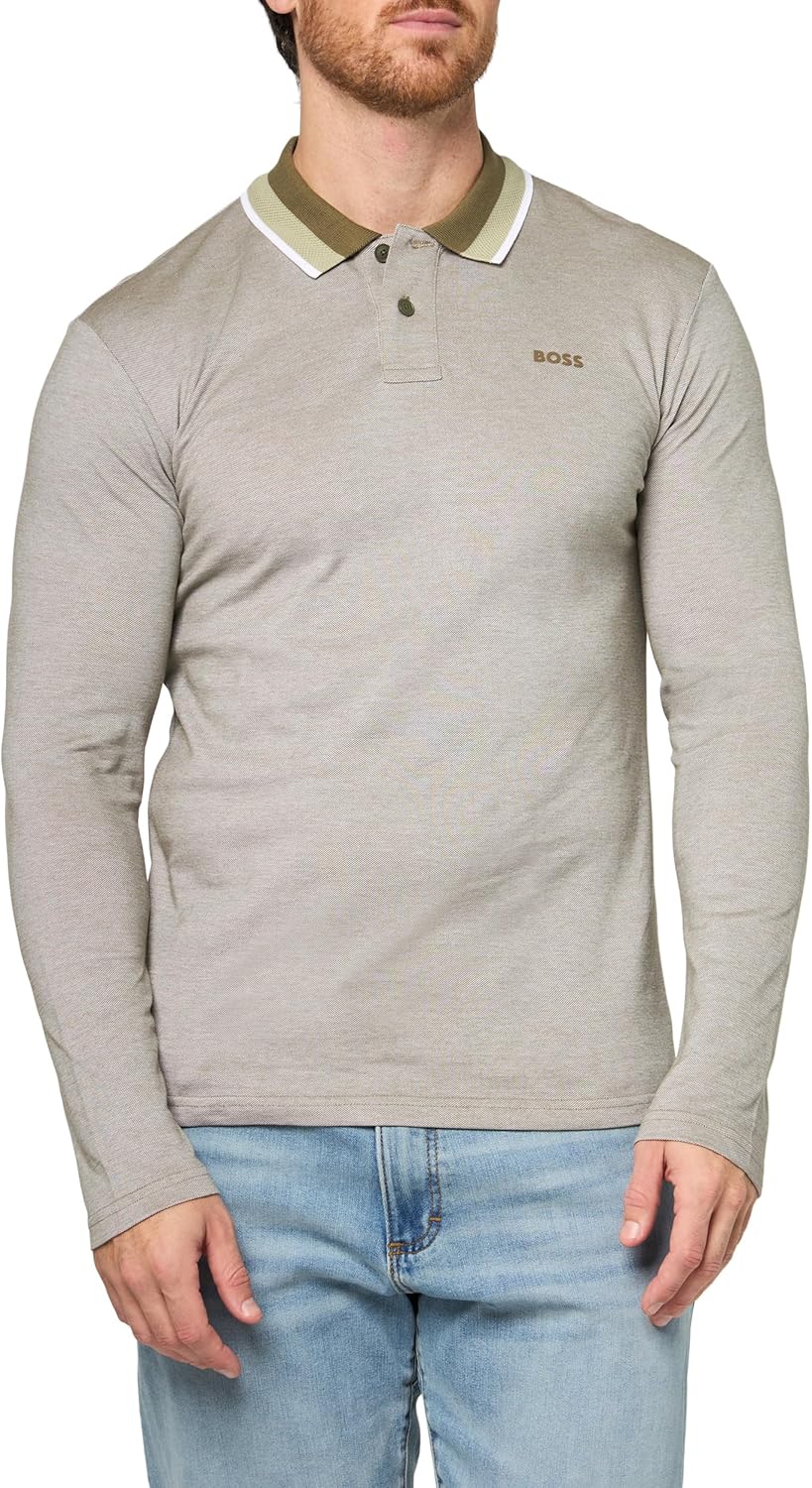 

BOSS Мужская Оксфордская Поло с Длинным Рукавом и Квадратным Логотипом, Kalamata Green, Зеленый, BOSS Мужская Оксфордская Поло с Длинным Рукавом и Квадратным Логотипом, Kalamata Green