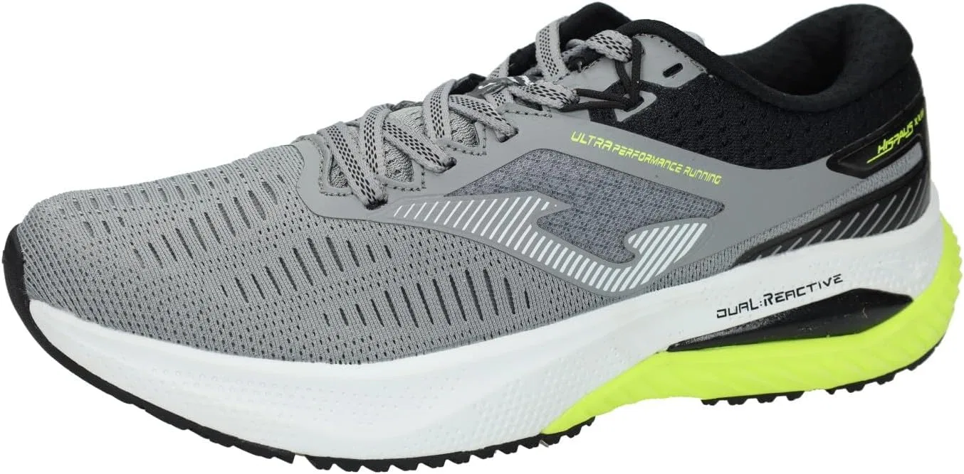 Мужские кроссовки Joma RHISPS2412 на шнуровке с резиновой подошвой, серые и неоново-зеленые — фото 2
