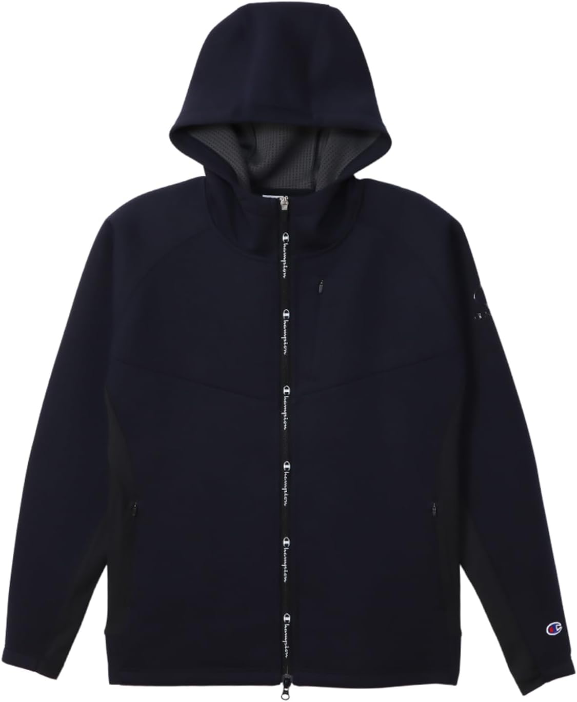 

Мужская толстовка Champion с длинными рукавами WRAP-AIR, водоотталкивающим логотипом и застежкой-молнией TECH WEAVE 3LS (C3-YG101) для игры в гольф, темно-синий