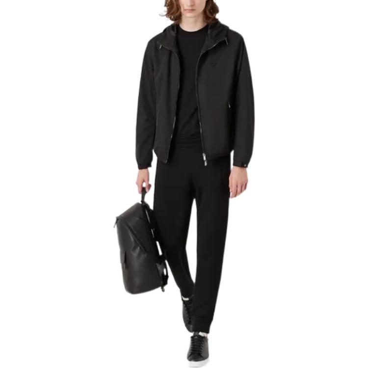 Футболка с логотипом на груди EMPORIO ARMANI, синяя — фото 3