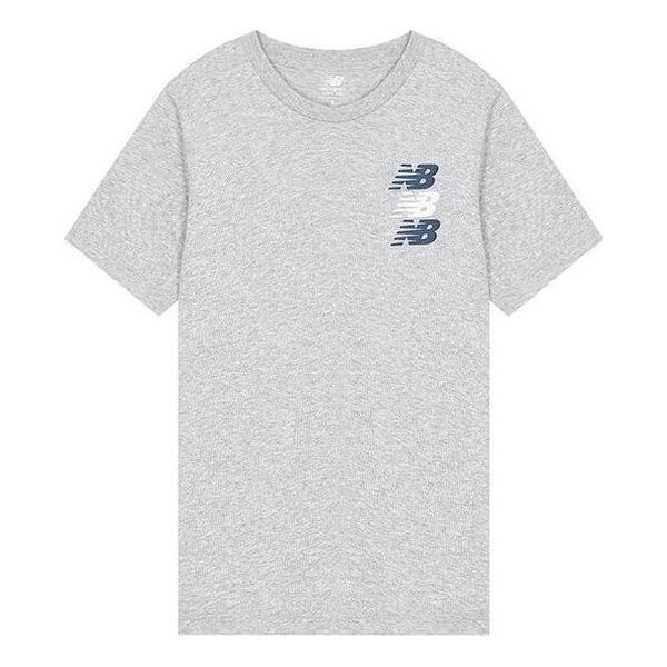

Футболка с тройным логотипом New Balance, серый