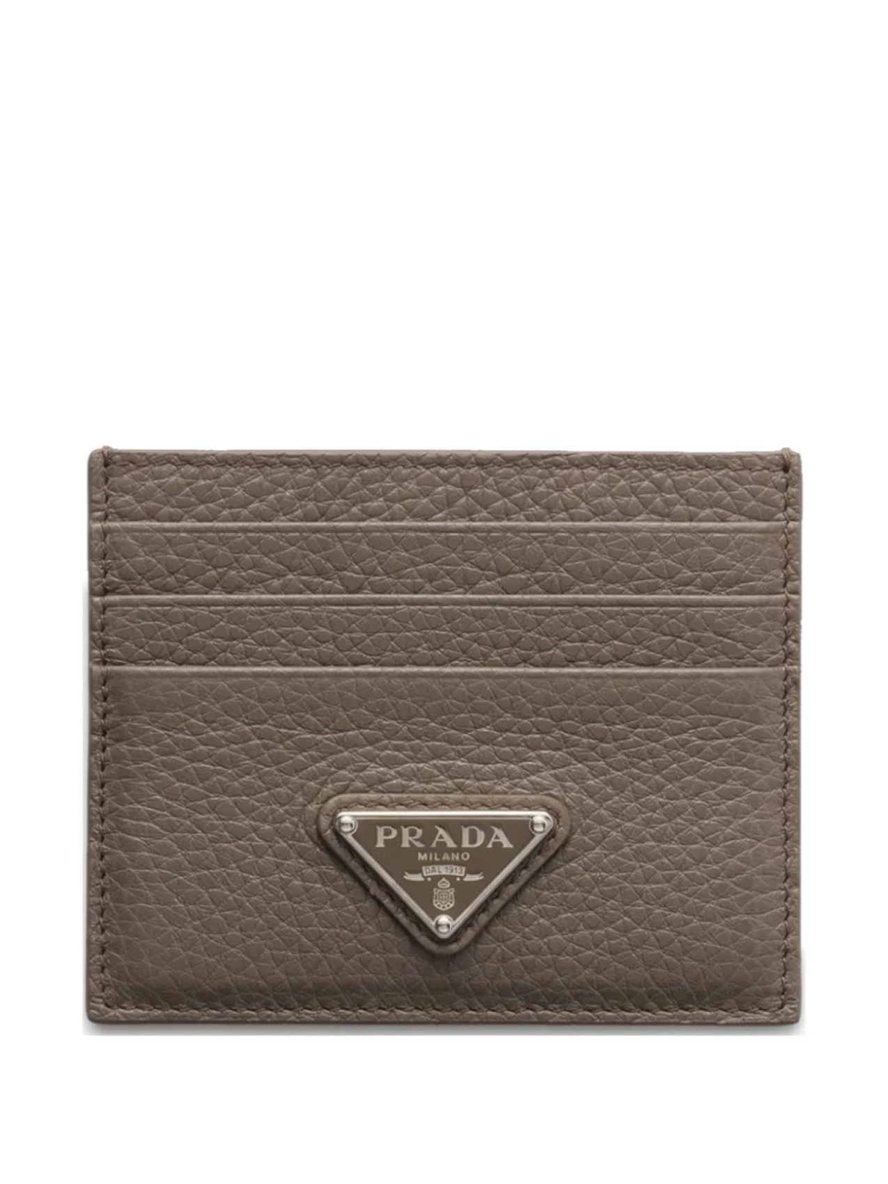 

Кожаный держатель для карт Prada, серый