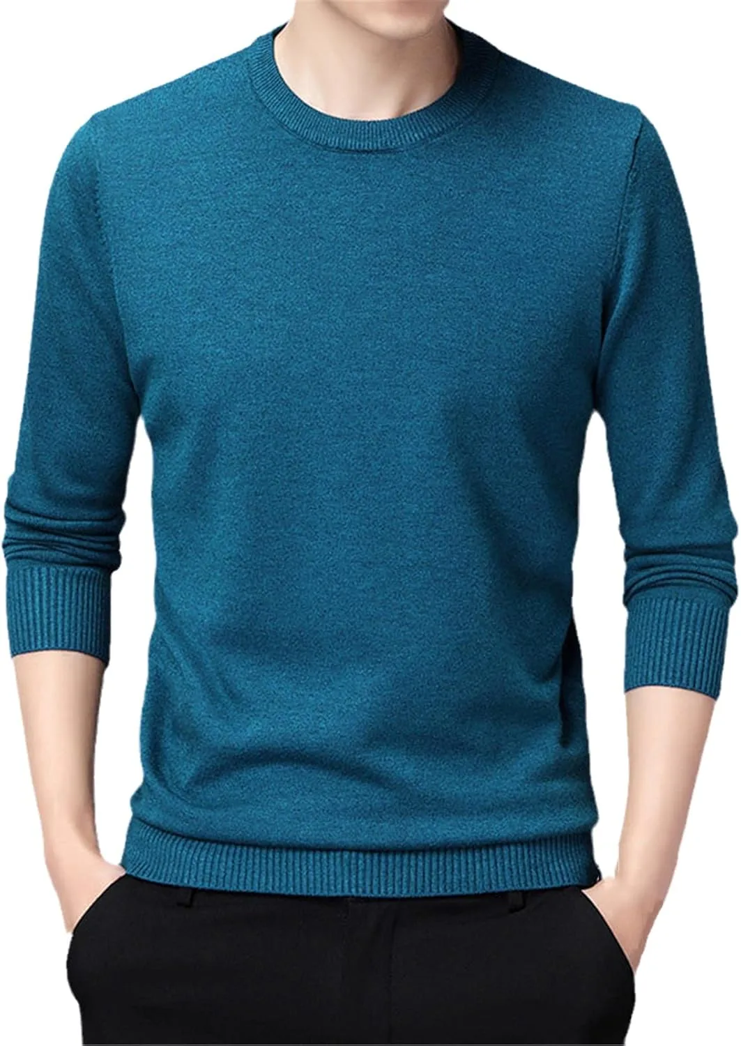 

Свитер мужской вязаный с круглым вырезом HOURVNEI