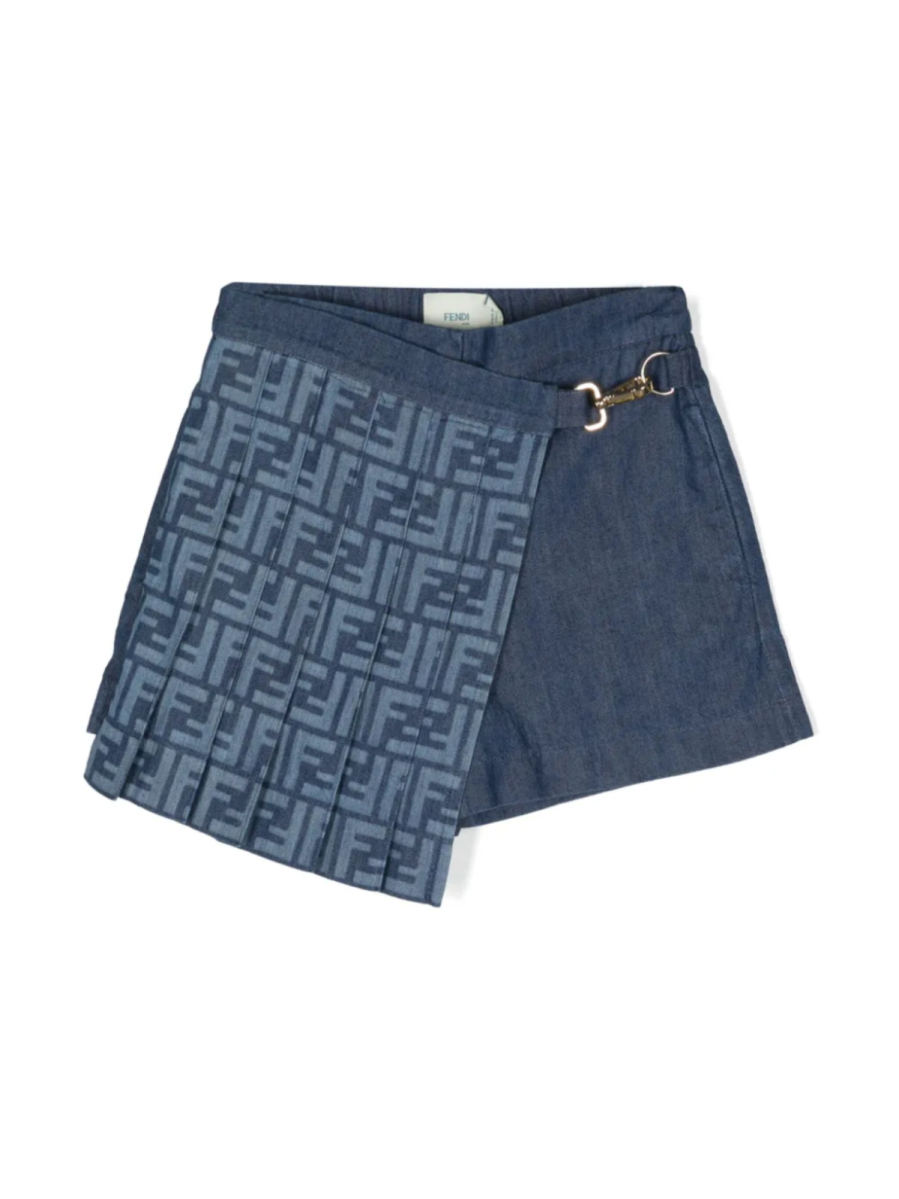 

Джинсовые шорты с логотипом FF Fendi Kids, синий