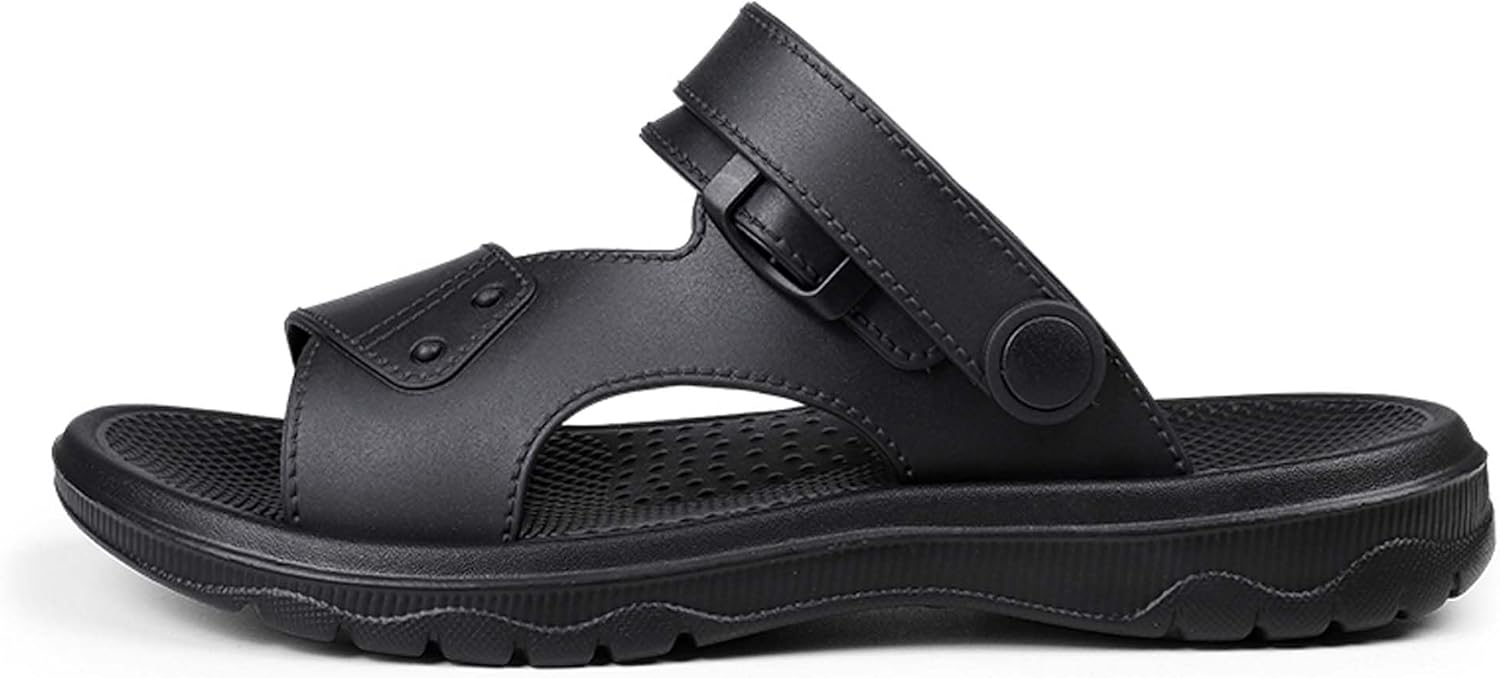 

Мужские водонепроницаемые двухсекционные спортивные сандалии для комфорта на открытом воздухе, с открытым носком для походов и повседневной носки Generic, черный