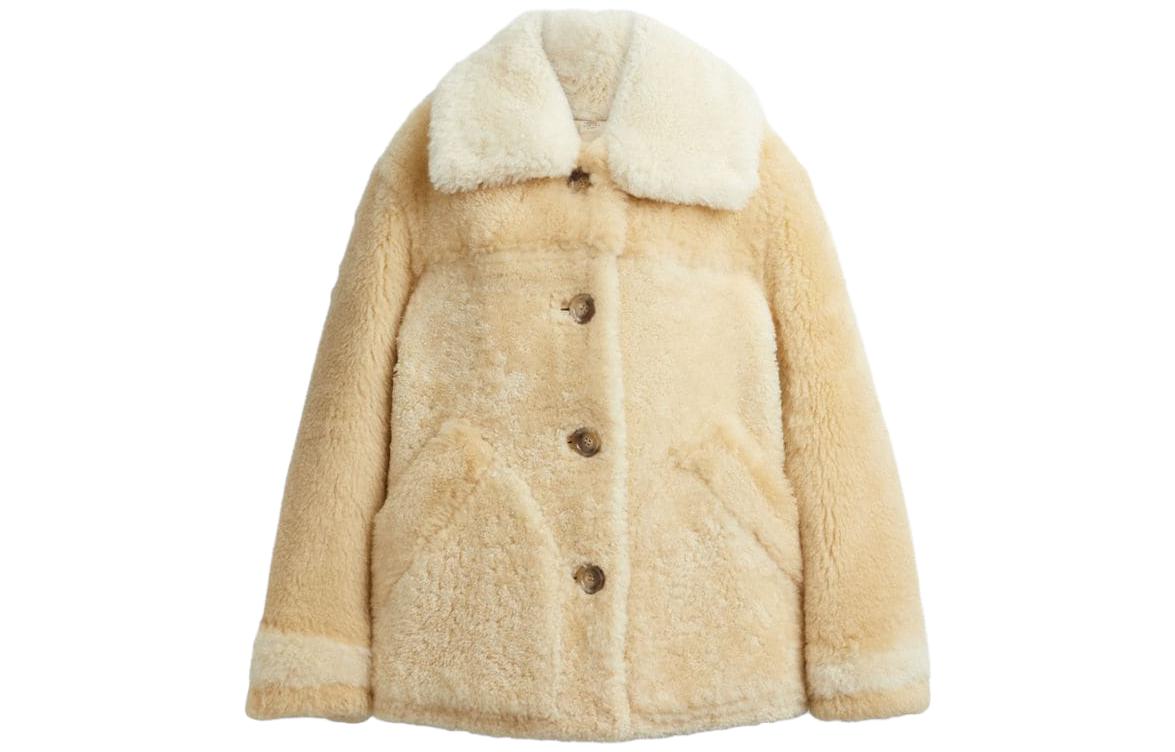 

COACH Furs Women's Khaki Lapel Moderate