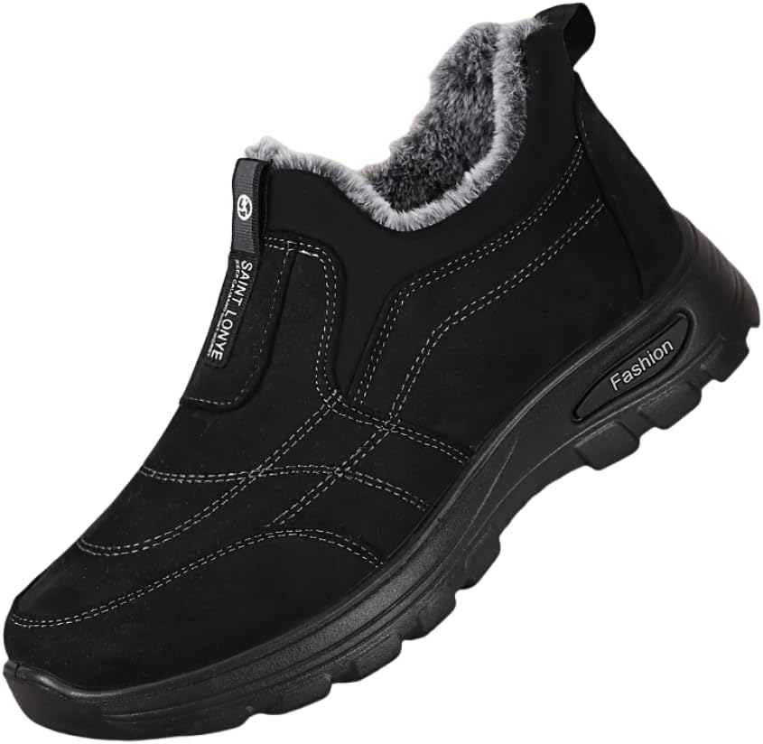 

Мужские зимние ботинки Hhhchpm - теплые и удобные слипоны для походов и повседневной носки, черный