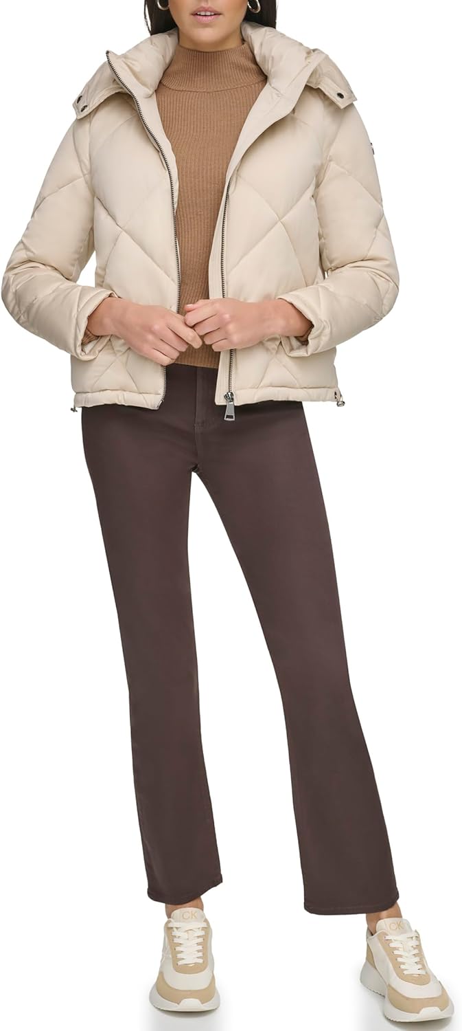 

Calvin Klein Женская стеганая пуховик, Quilted Hood Chino