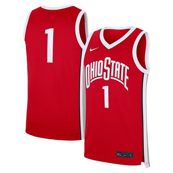 Мужская дорожная реплика футболки Ohio State Buckeyes #1 scarlet Nike — фото 2