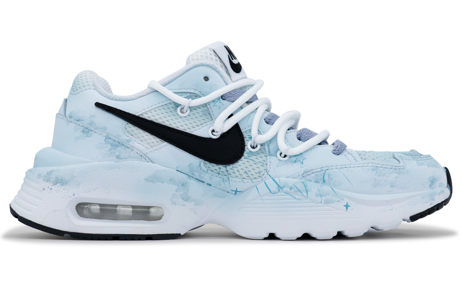 

Кроссовки Air Max Fusion женские с низким верхом, цвет синий/белый/черный Nike