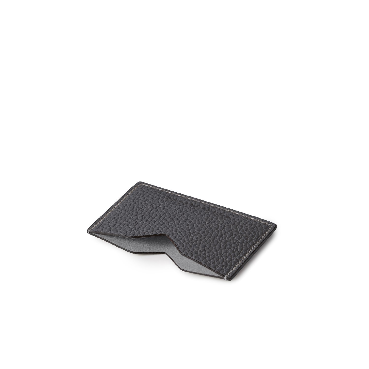 Компактное зеркало в кожаной обложке из шагреневой кожи Bonaventura, Charcoal Gray — фото 4