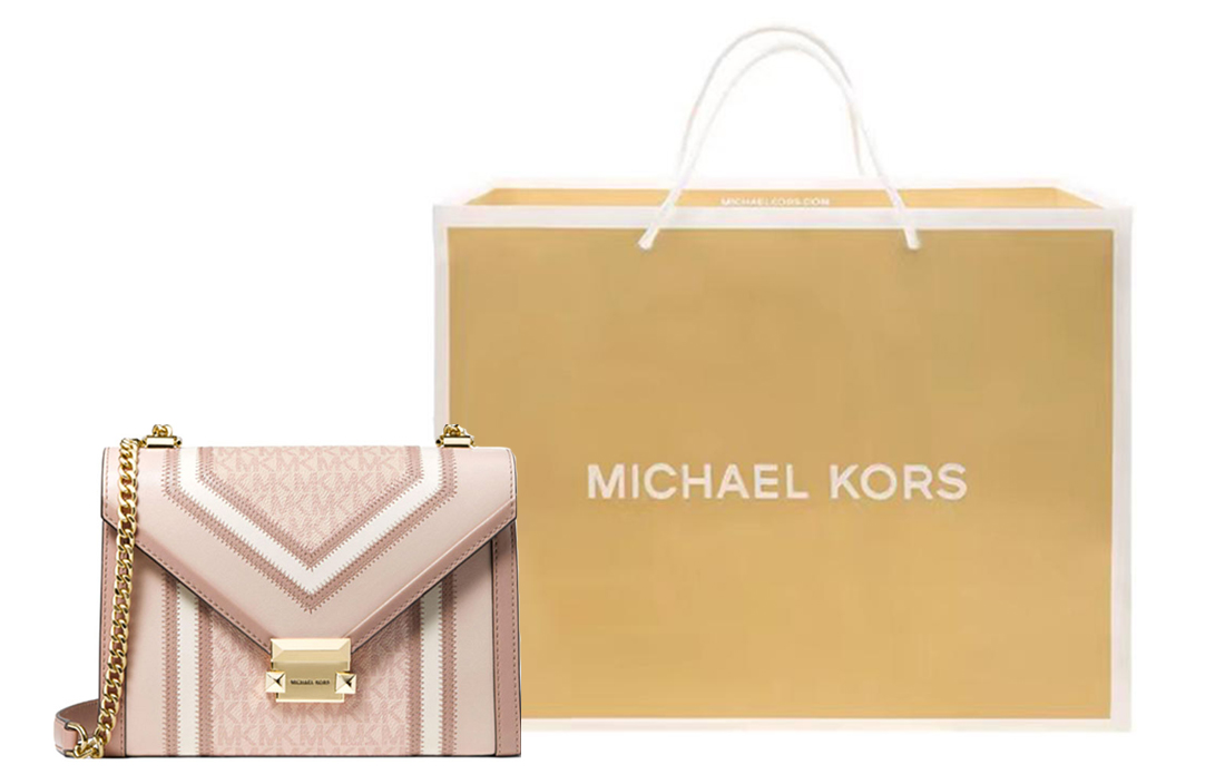 

MICHAEL KORS MK Whitney кожаный конверт, сумка через плечо, большая кроссбоди для женщин розовый белый