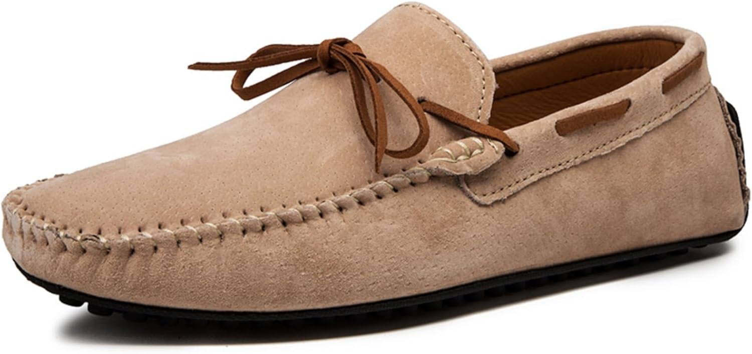 

Мужские ручной работы мокасины Khwfjas из замши - удобные, нескользящие, повседневные лоферы для дома и улицы, хаки